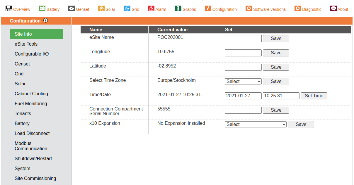 Figure 4.1. eSite Web Configuration pages.